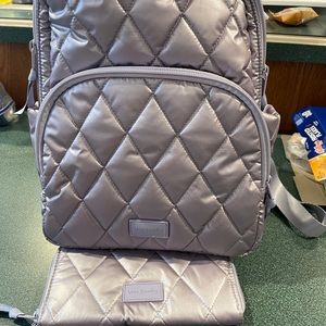 Vera Bradley Metallic Lilac Mini Backpack & Wallet